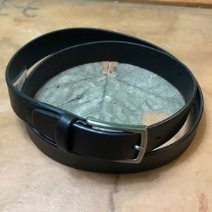 NWT Perry Ellis Portfolio black leather dress belt
